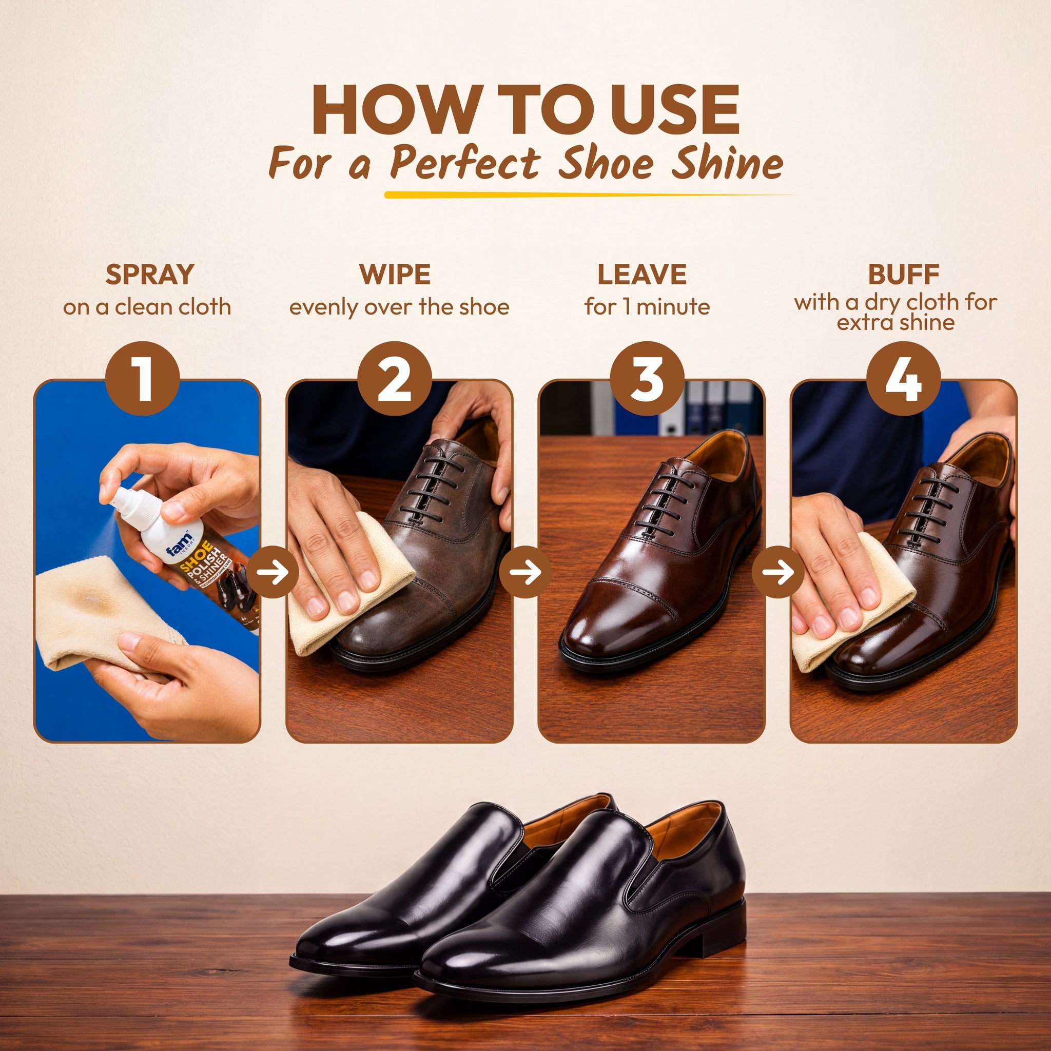 Advanced Shoe Polish & Shiner 100ML ✨ Instant Premium Shine for Everyday Shoe Care