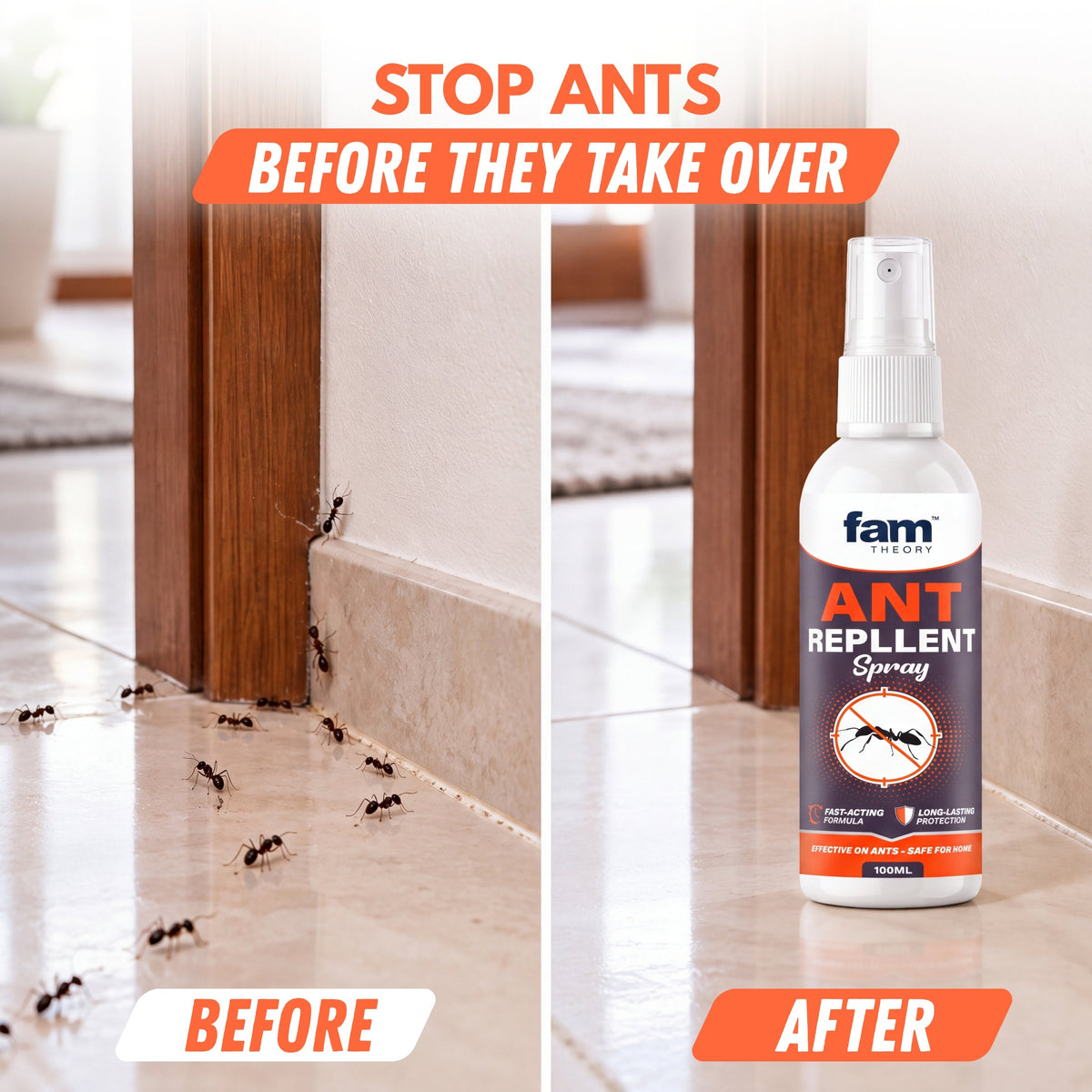 🐜🚫 FamTheory Ant Repellent Spray – 100ML 🌿✨🔥 BUY 1 GET 1 FREE @ JUST ₹599! 🔥