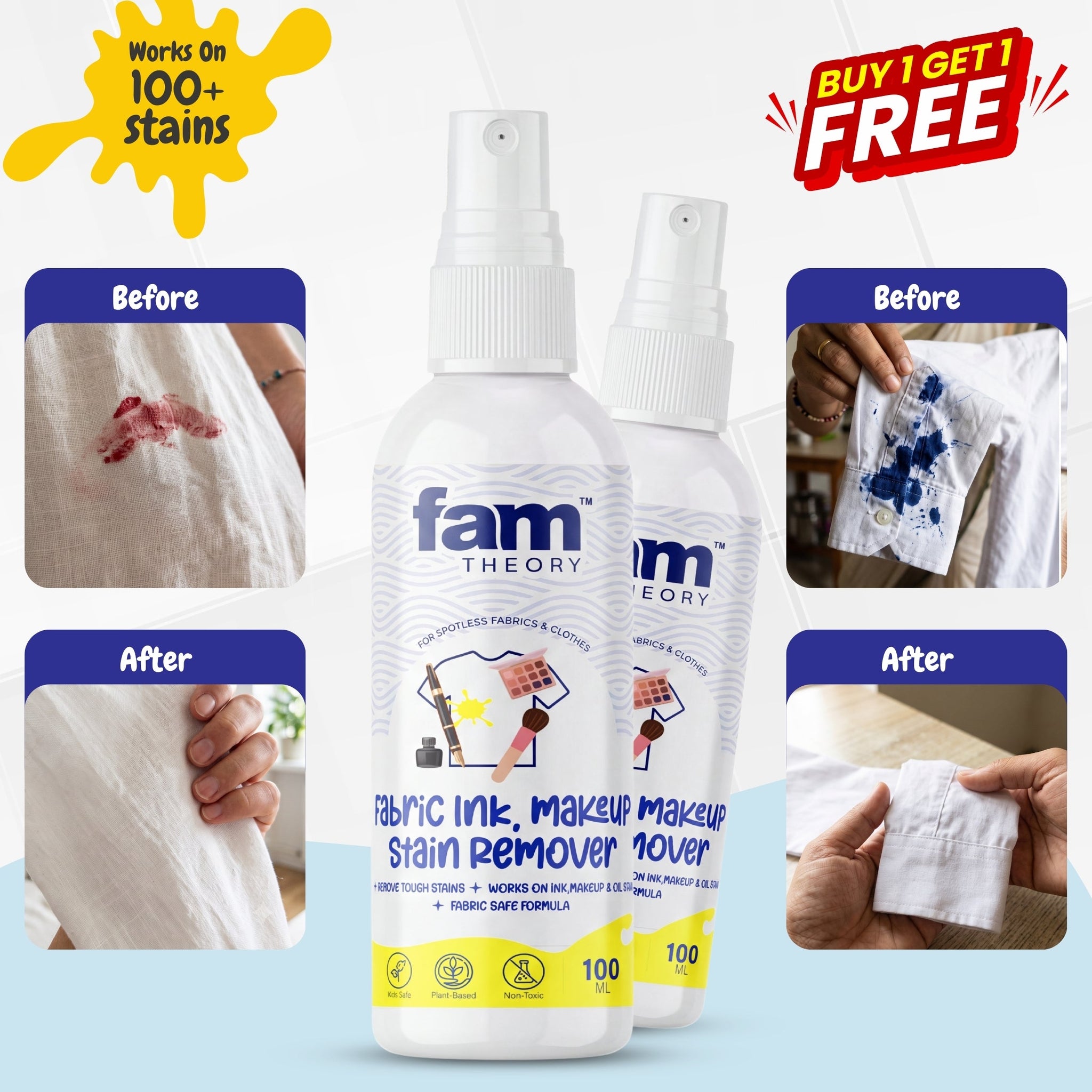 Xpert Instant Fabric Ink & Makeup Stain Remover 100ML - BYE BYE TOUGH STAINS ✨