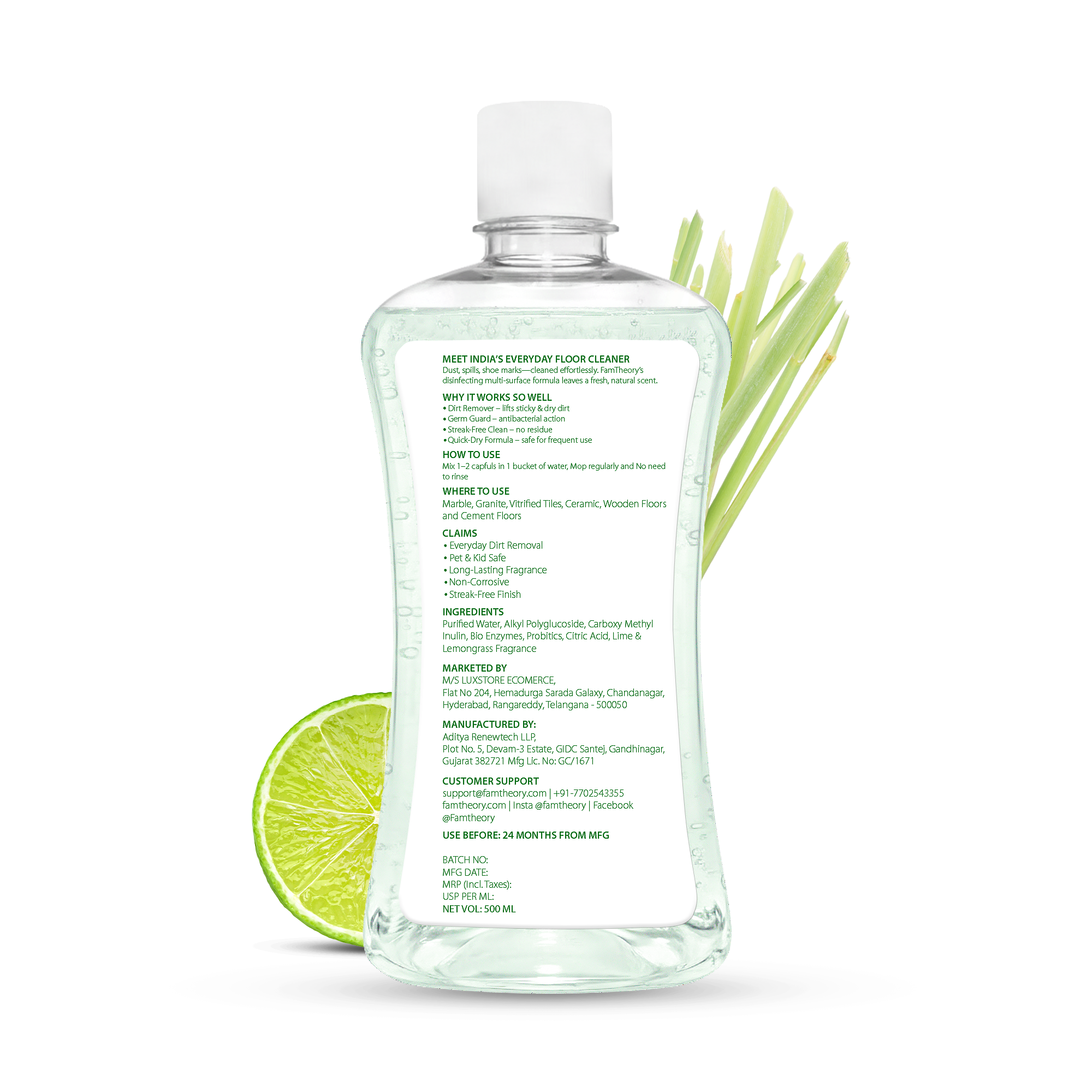 FamTheory All-In-One Natural Disinfectant Floor & Surface Cleaner 500ml✨