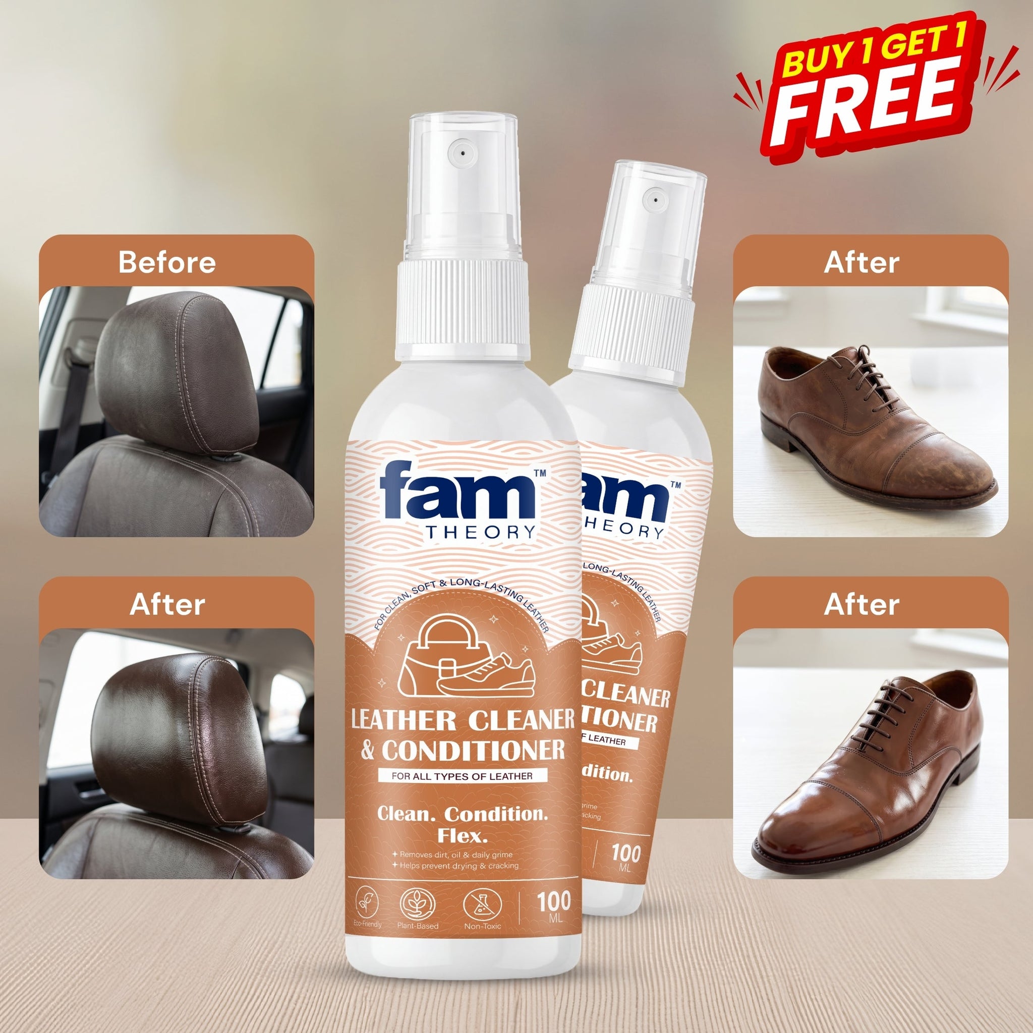 Buy 1 Get 1 Free Expert Pro Care Leather Cleaner & Conditioner 100ML @499/-Only ✨