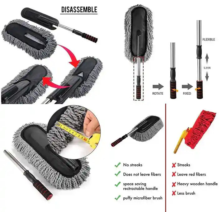 Horaa Extendable Microfiber Cleaning Brush For Car And Home Cleaning