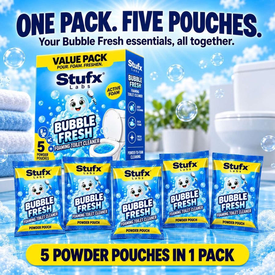 Stufx Labs Bubble Fresh Toilet Cleaner 1 Box (Pack of 5 x 80g)