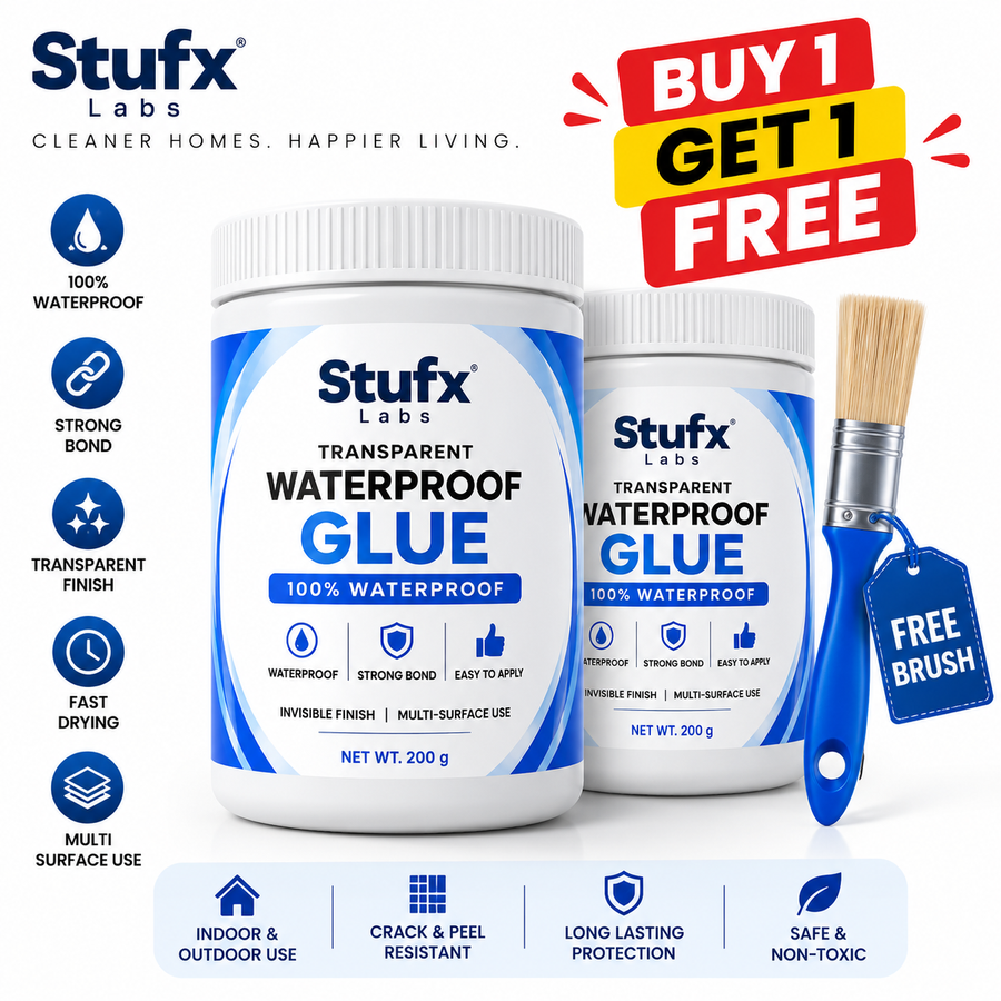 Stufx Lab Transparent Waterproof Glue with Free Brush (Buy 1 Get 1 Free)