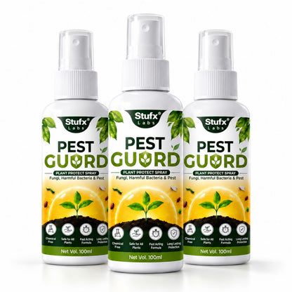 Stufx Labs Pest Guard plant protect spray 100ml, three bottles, for fungi, harmful bacteria and pests