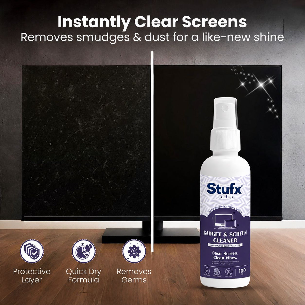 Screen Cleaner Spray 100ml – Mobile, Laptop, TV & Gadget Cleaner Kit