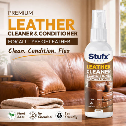 Leather Cleaner & Conditioner Spray 100ml – For Sofa, Car Seats, Shoes & Bags