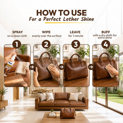 Leather Cleaner & Conditioner Spray 100ml – For Sofa, Car Seats, Shoes & Bags
