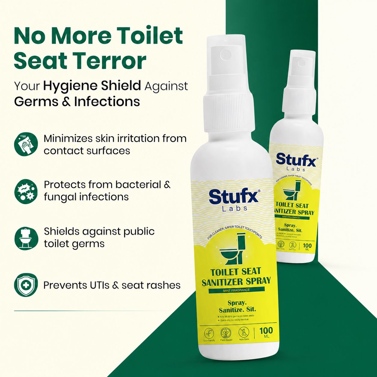 Toilet Seat Sanitizer Spray 100ml – Instant Germ Protection for Travel & Public Washrooms