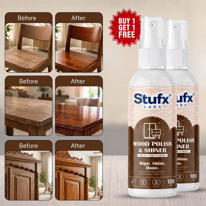 Wood Polish & Shiner Spray 100ml – For Furniture, Doors, Dining Table & Mandir